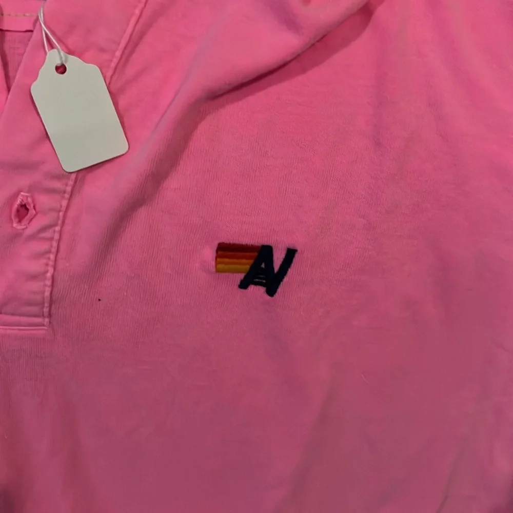 NWT Aviator Nation Polo shirt in Neon Pink Sz XXL - Picture 2 of 3